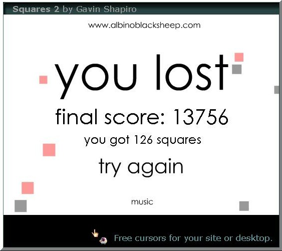 Oh no, Liz's 126-square high score.